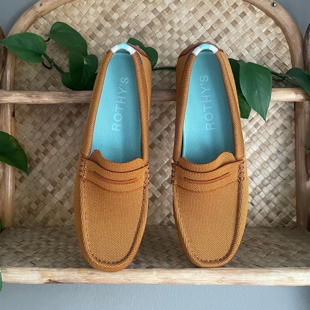 Rothy's The Driver Driving Loafer Slip On Flat Cognac Women's 9.5 US new
